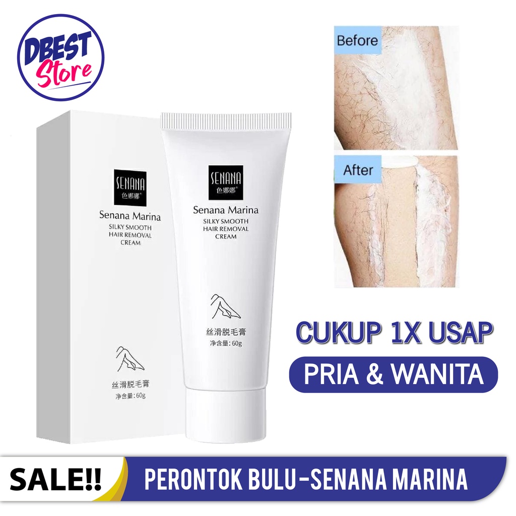 Senana Marina Hair Removal Cream Krim Penghilang Perontok Bulu Kemaluan Permanen Asli tanpa iritasi