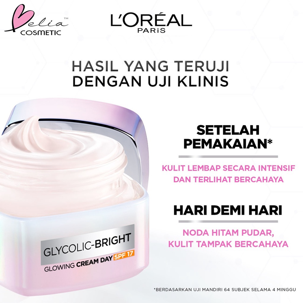 ❤ BELIA ❤ LOREAL PARIS Glycolic Bright Glowing Series | Instant Serum | Daily Cleanser Foam | Cream Day SPF 17 | Night | Mask Sheet | Acid | L'Oreal | BPOM