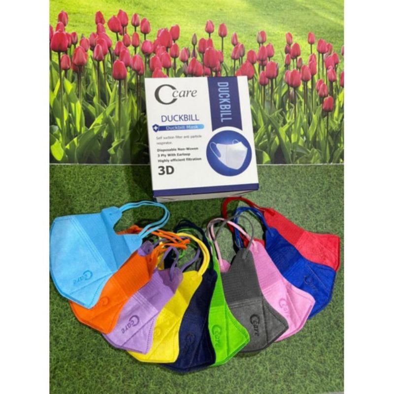 Masker Duckbil C Care / AKINDO / ONE CARE / WE MASK Warna Warni Embos isi 50