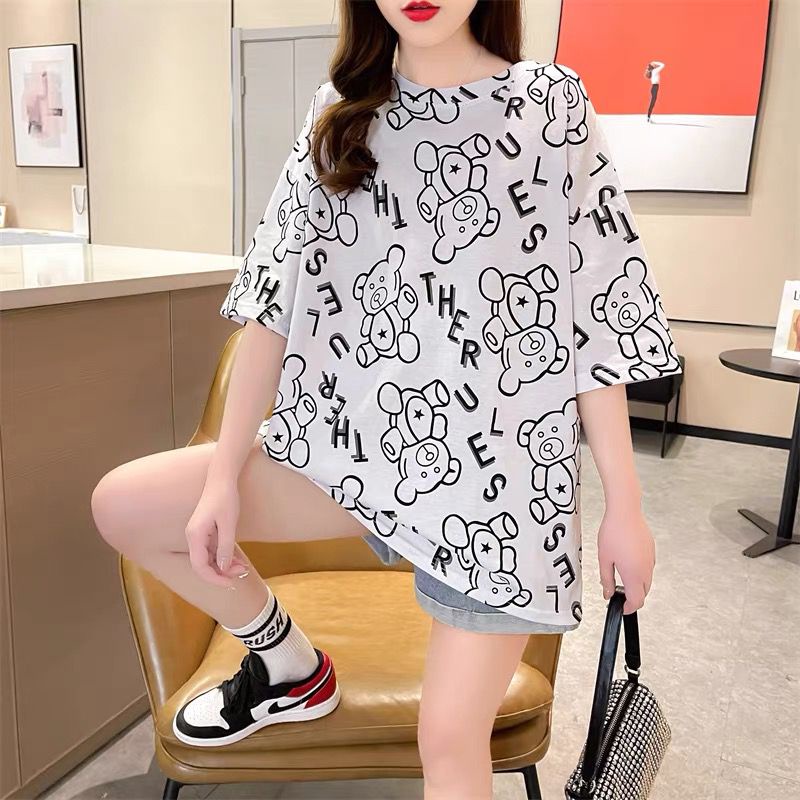 THISTLE - Oversize Tee Tshirt Wanita Model Longgar Motif Bear There U Full Print