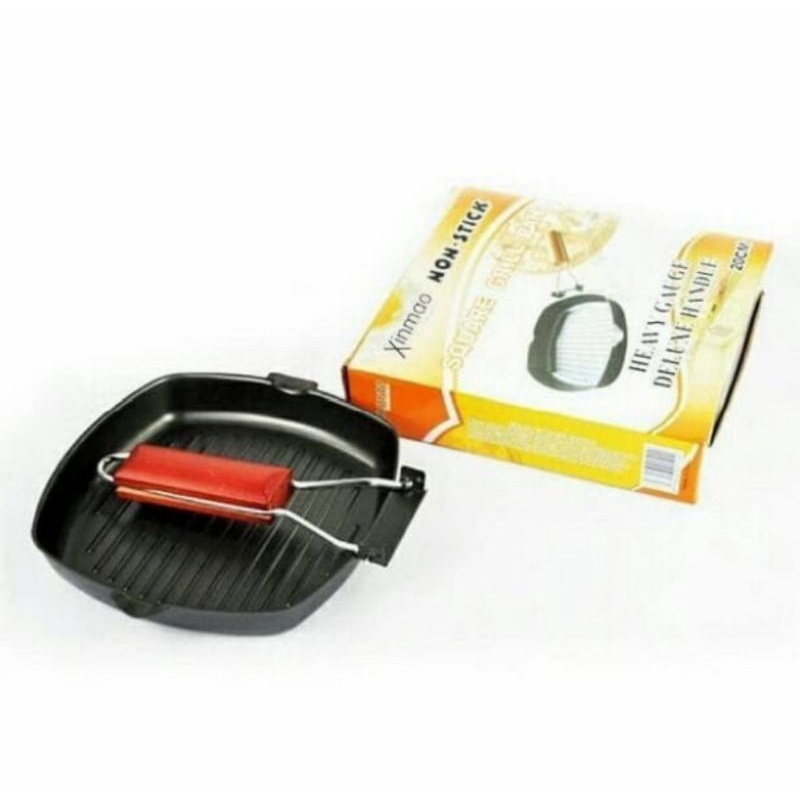 square grill pan 20cm / wajan panggangan lipat / teflon panggangan bbq 20cm