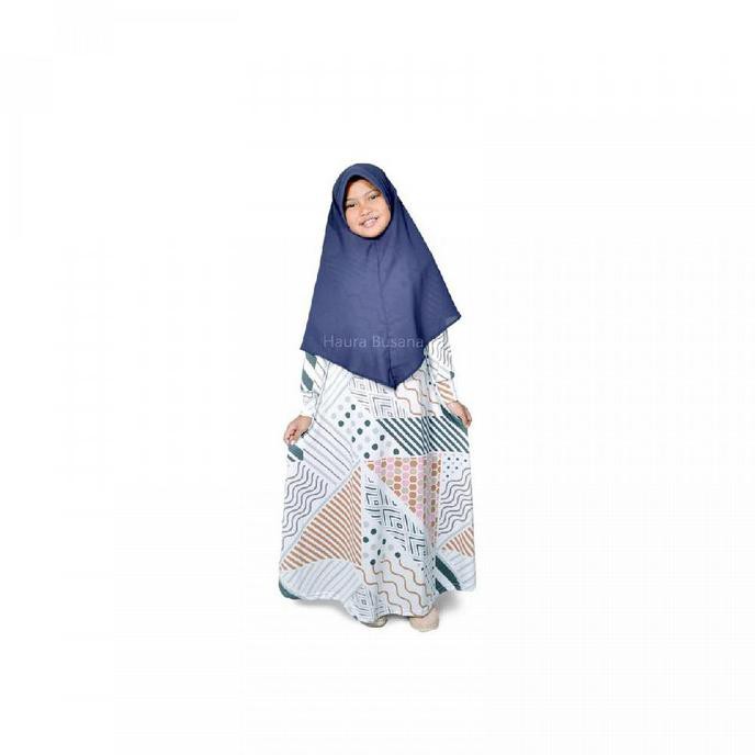 Pakaian wanita muslim dress baju gamis anak perempuan syari warna abu