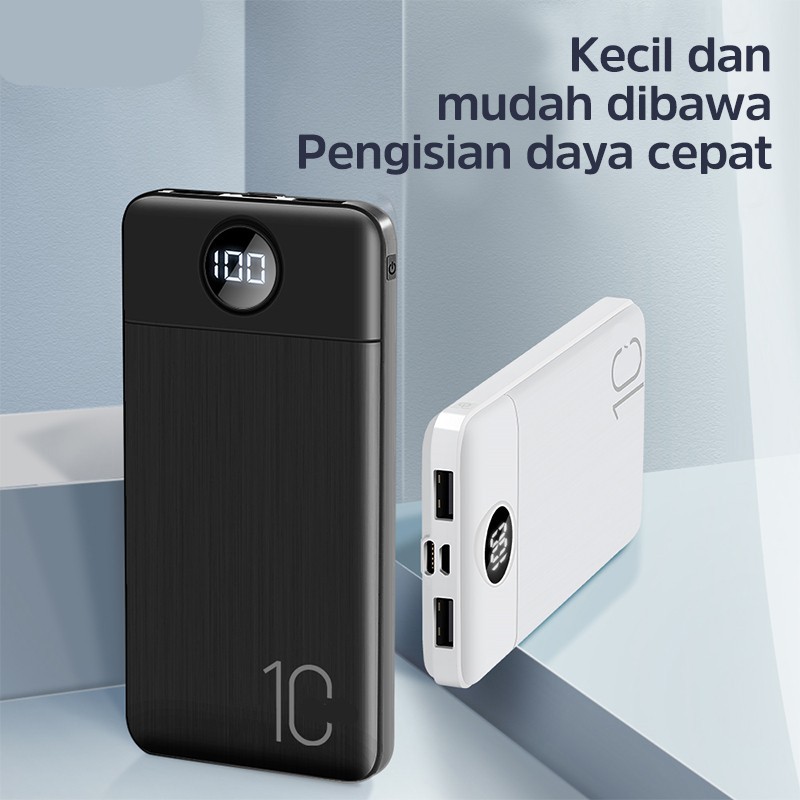 PowerBank 20000mah 10000mah Fast Charging Power Bank Dual Input Port Type C & Micro USB Original Quick Charger Real Capacity mini murah Iphone 13 mini pro max 11 10 8 7 6 xiaomi Samsung Oppo Vivo  iphone xr x hp Realme Redmi infinix Ipad Batteries Ga-8