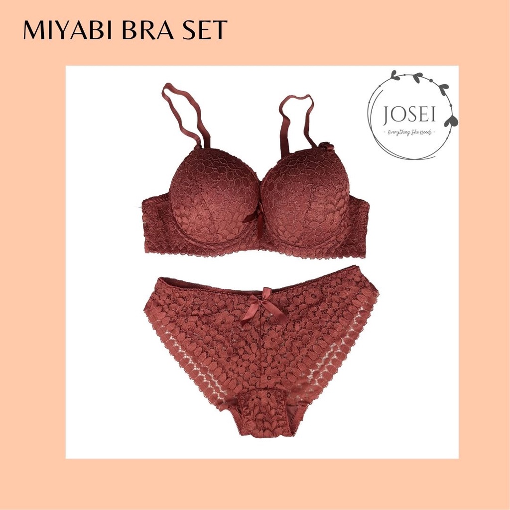 MIYABI Bra Set BRA + CD - BH Wanita / Push Up Bra -  Pakaian Dalam Wanita + CD Wanita /  Celana Dala