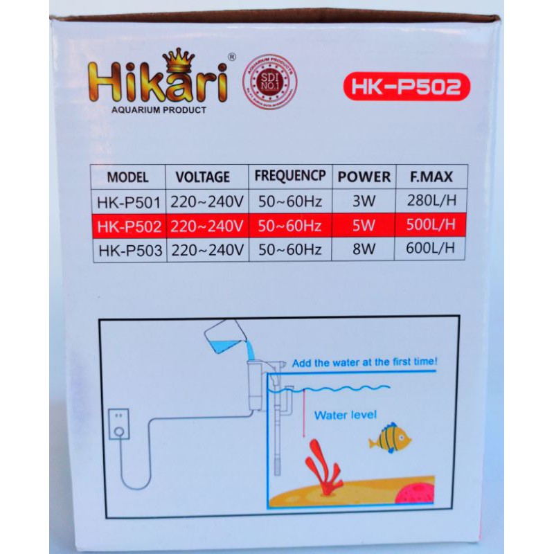 HIKARI HK-P 502 Ginga 502 Filter Gantung Aquarium Aquascape Transparan +  SKIMMER