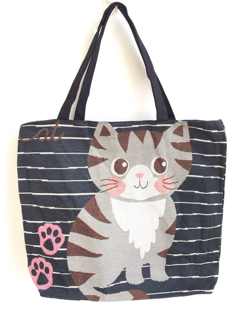 Tas tote bag kanvas besar cat series import