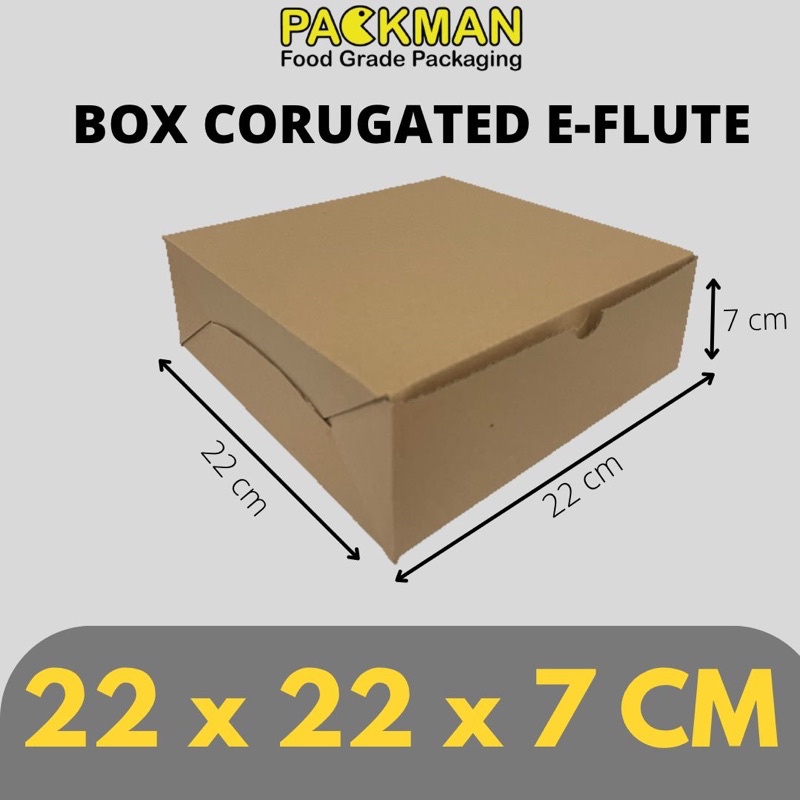 

KARDUS KATERING 22x22x7 / KOTAK MAKANAN / BOX KARTON CORUGATED DIE CUT E-FLUTE / KUE CAKE
