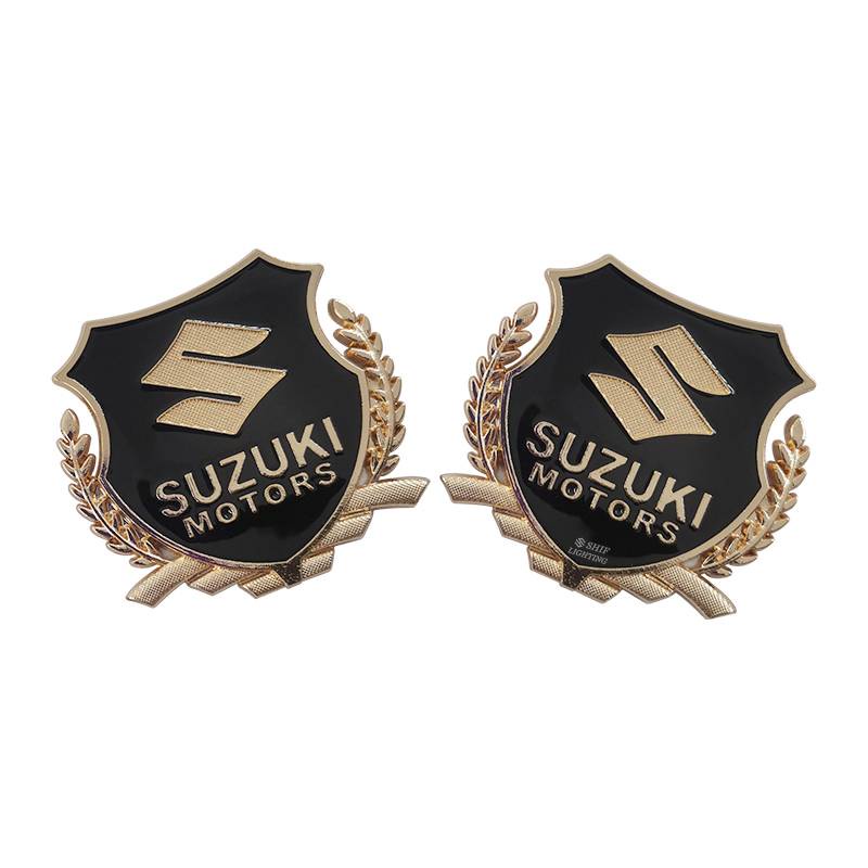 2 X Metal SUZUKI MOTORS Logo Car Auto Side Window Decorative Emblem Badge Sticker Decal For SUZUKI