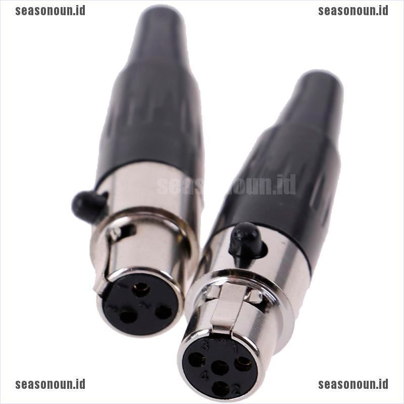 (sea) 1pc Konektor Audio Mini XLR 3 4 Pin Female Plug XLR Untuk Mikrofon