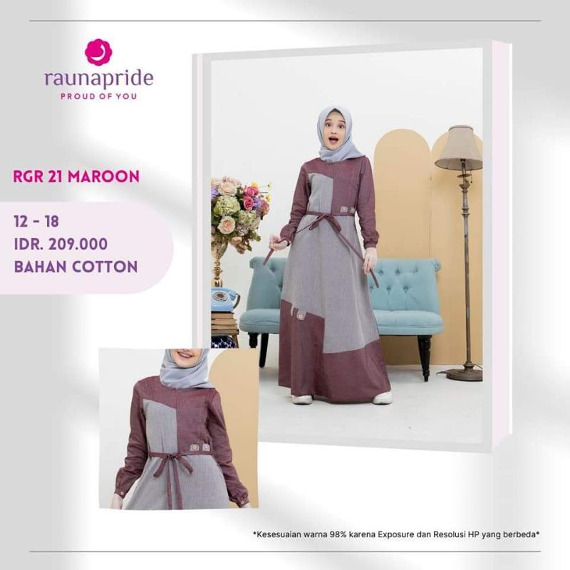 Rauna Gamis Remaja RGR 21 /Fashion Muslimah