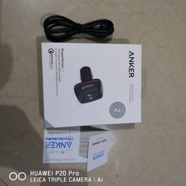 Anker power drive +2 dan kabel aukey micro USB 1 meter