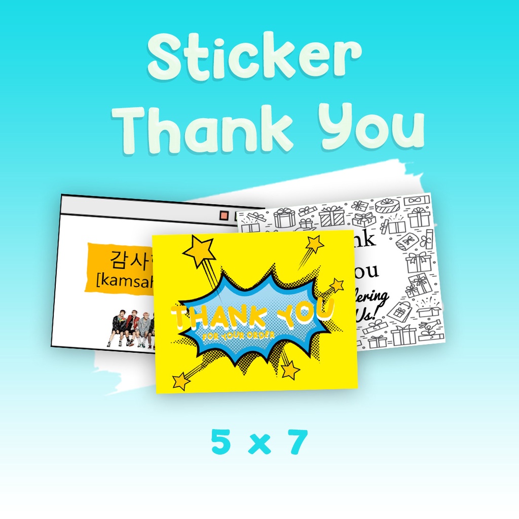 

Stiker Thank You Lebel Pingiriman Murah Tahan Air