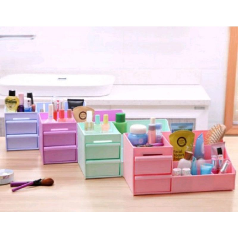 Laci kecil plastik 2 susun / laci plastik kosmetik