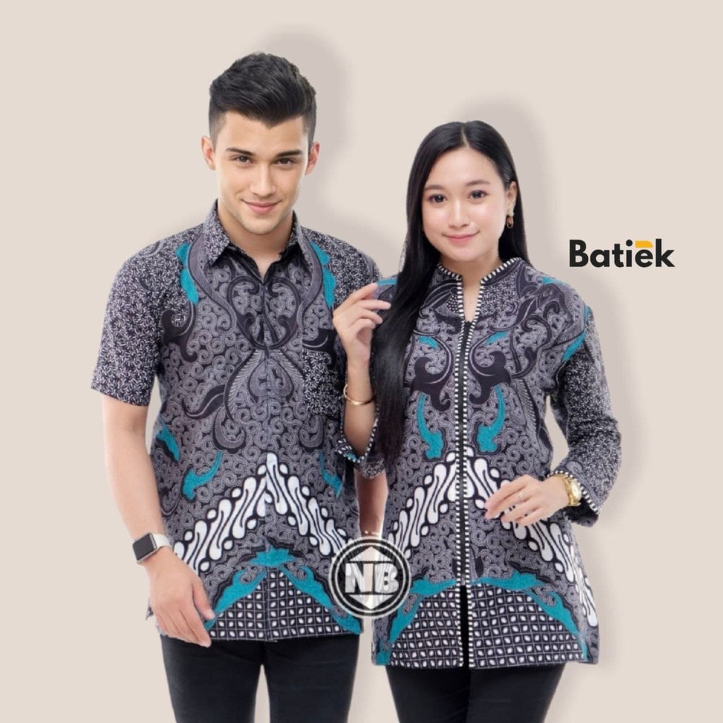 tey-17 Batik wanita ASJ SA HRB 026 Kenongo Kemeja Tosca Pendek couple terlaris dishopee