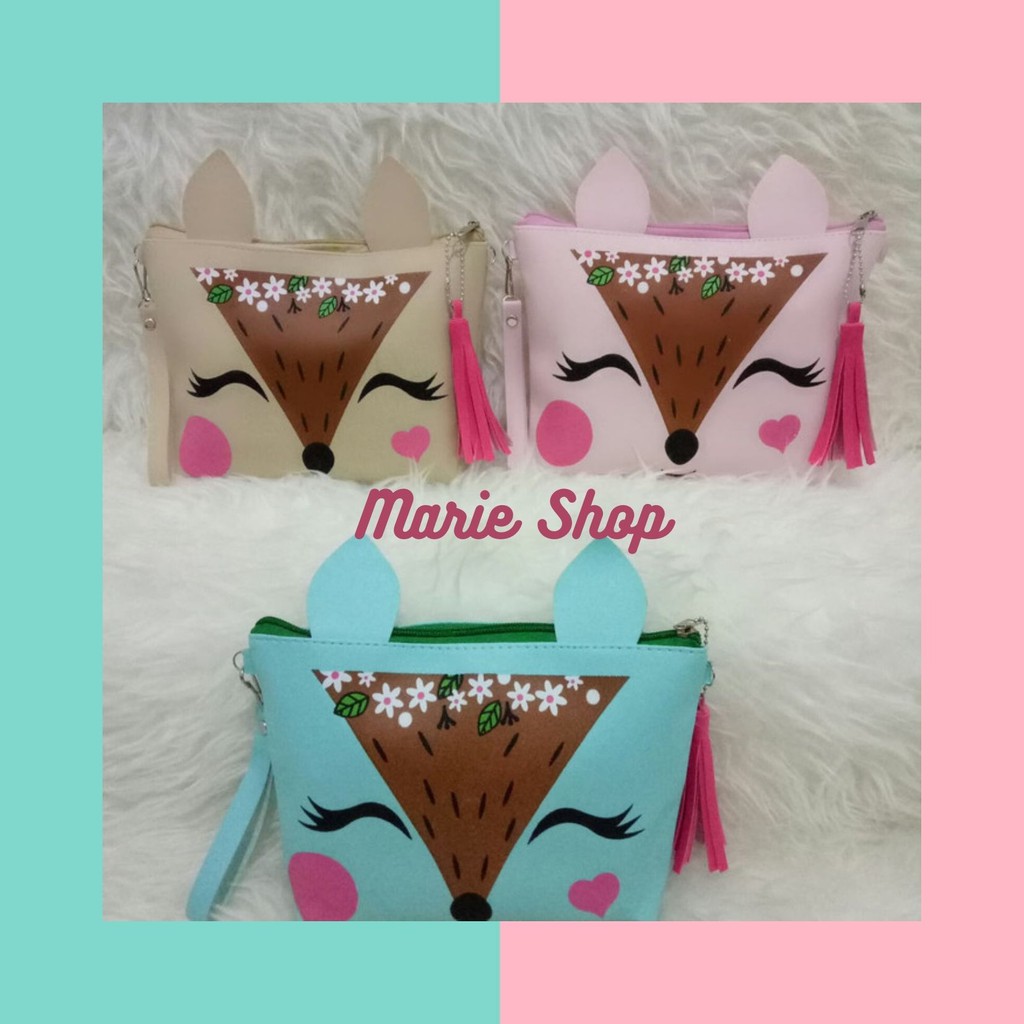 =RUSA= TAS RUSA - TAS LUCU - TAS 2IN1 - TAS UNIK - SLING BAG WANITA