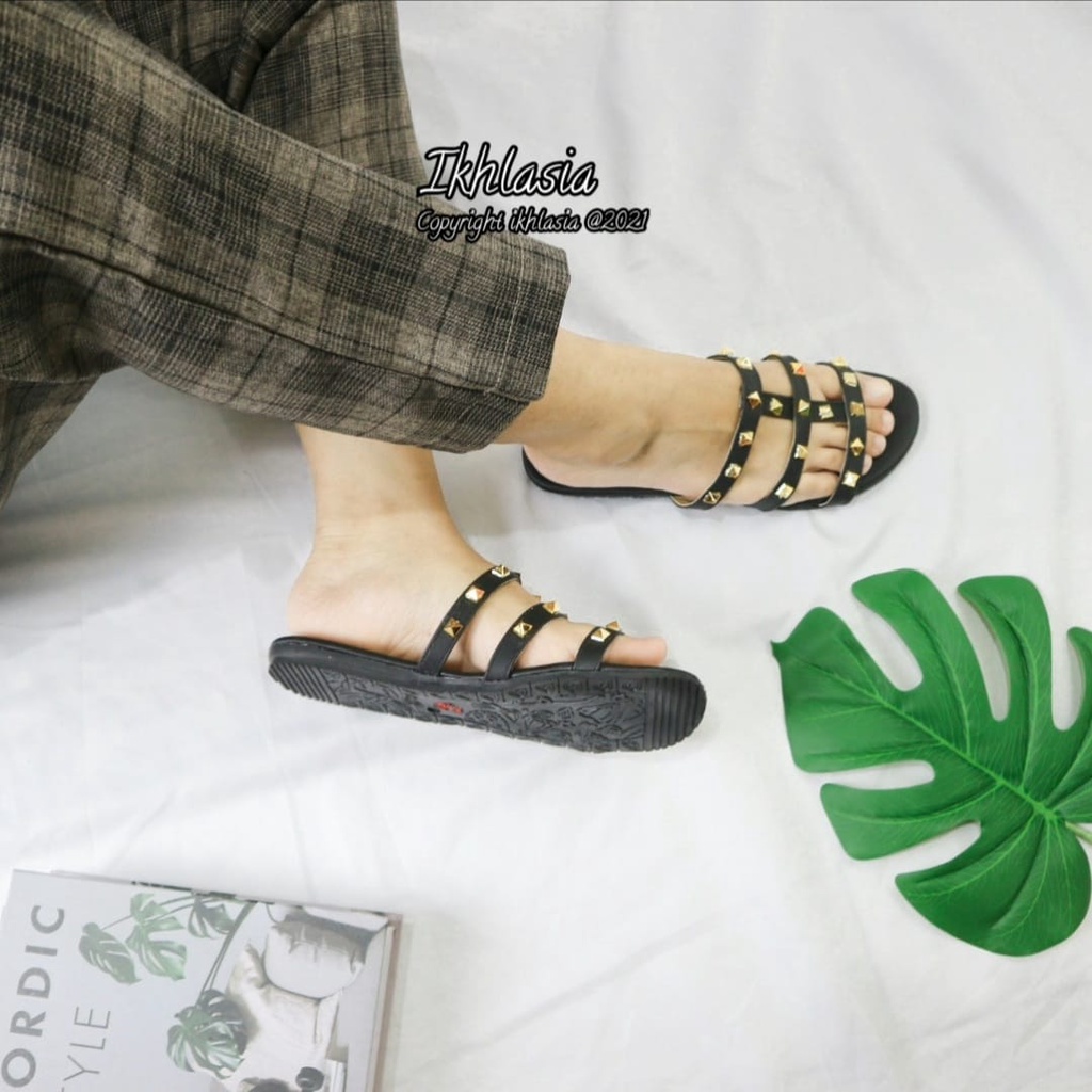 Ikhlasia Big Sale Sandal Wanita Harumi Premium Nyaman Empuk Dipakai TP58