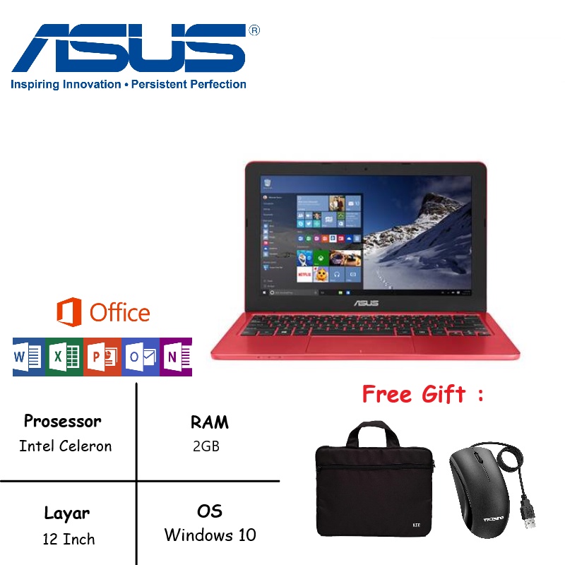 LAPTOP/NOTEBOOK ASUS E202 RAM 2GB SSD 240GB WINDOWS 10 [FREE MOUSE]