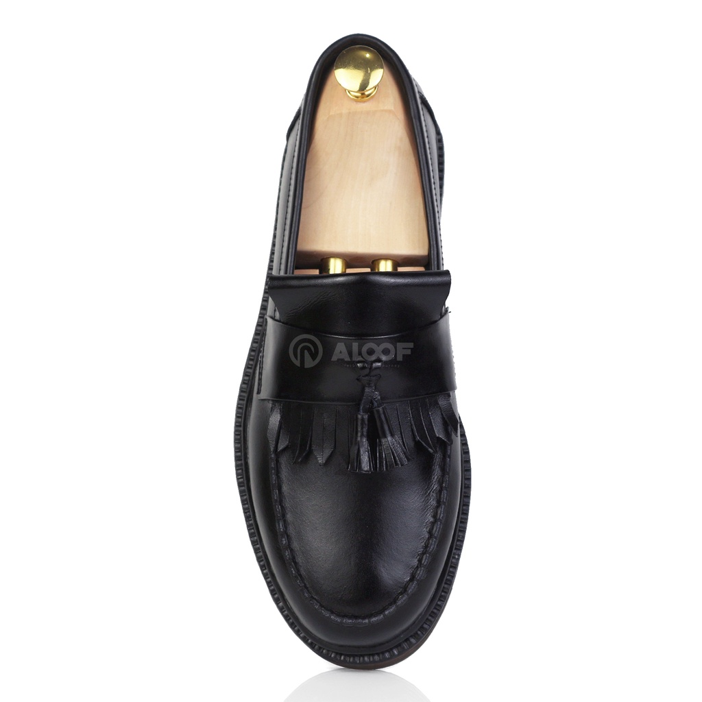 Aloof QIWARI - Sepatu Loafers Tassel Pria Kulit Asli Original