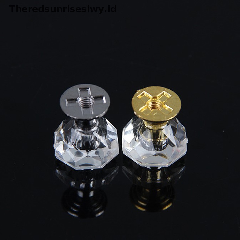 # Alat Rumahan # 10pcs Knob Kristal Akrilik Lemari Tarikan Laci Handle Door Knob Diamond Cabine~