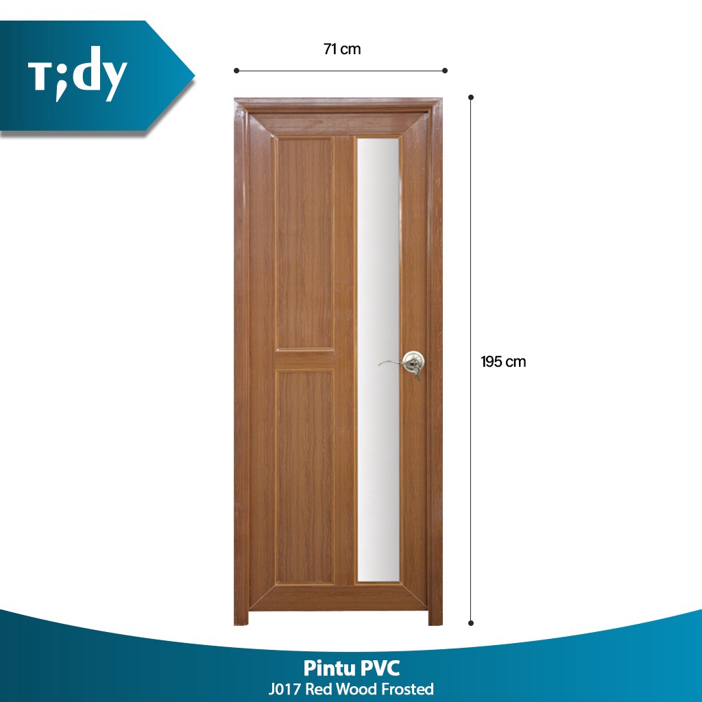 Tidy J017 Pintu PVC Redwood dengan Kaca Frosted Bukaan Tidy J017 Pintu PVC Redwood dengan Kaca Frosted Bukaan