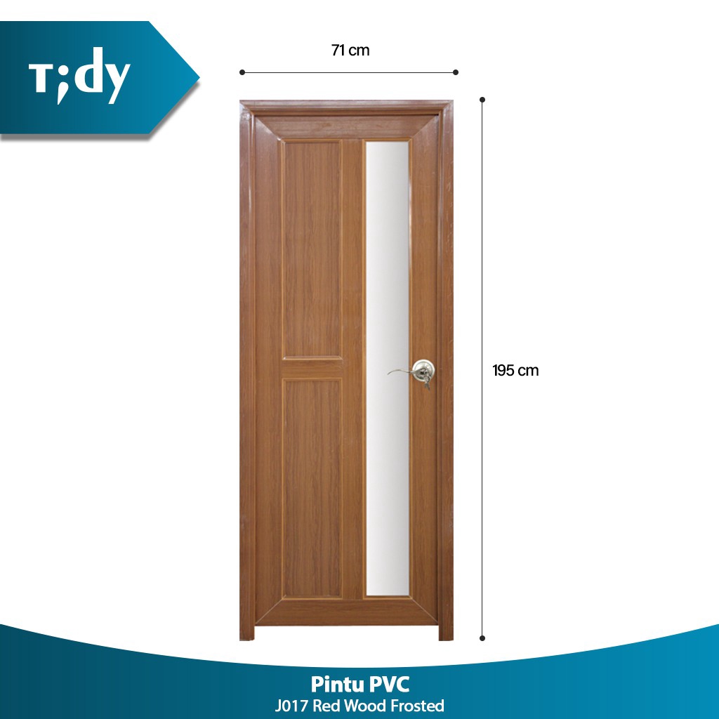  Tidy  J017 Pintu  PVC Redwood dengan Kaca Frosted Bukaan 