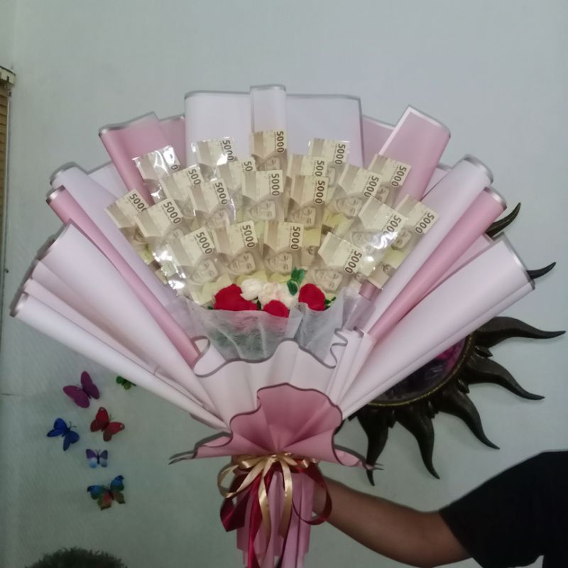 Buket Bouquet uang asli 5000