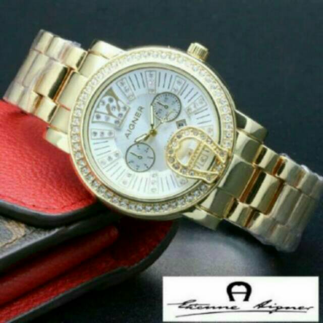 Jam aigner rantai gold cewe