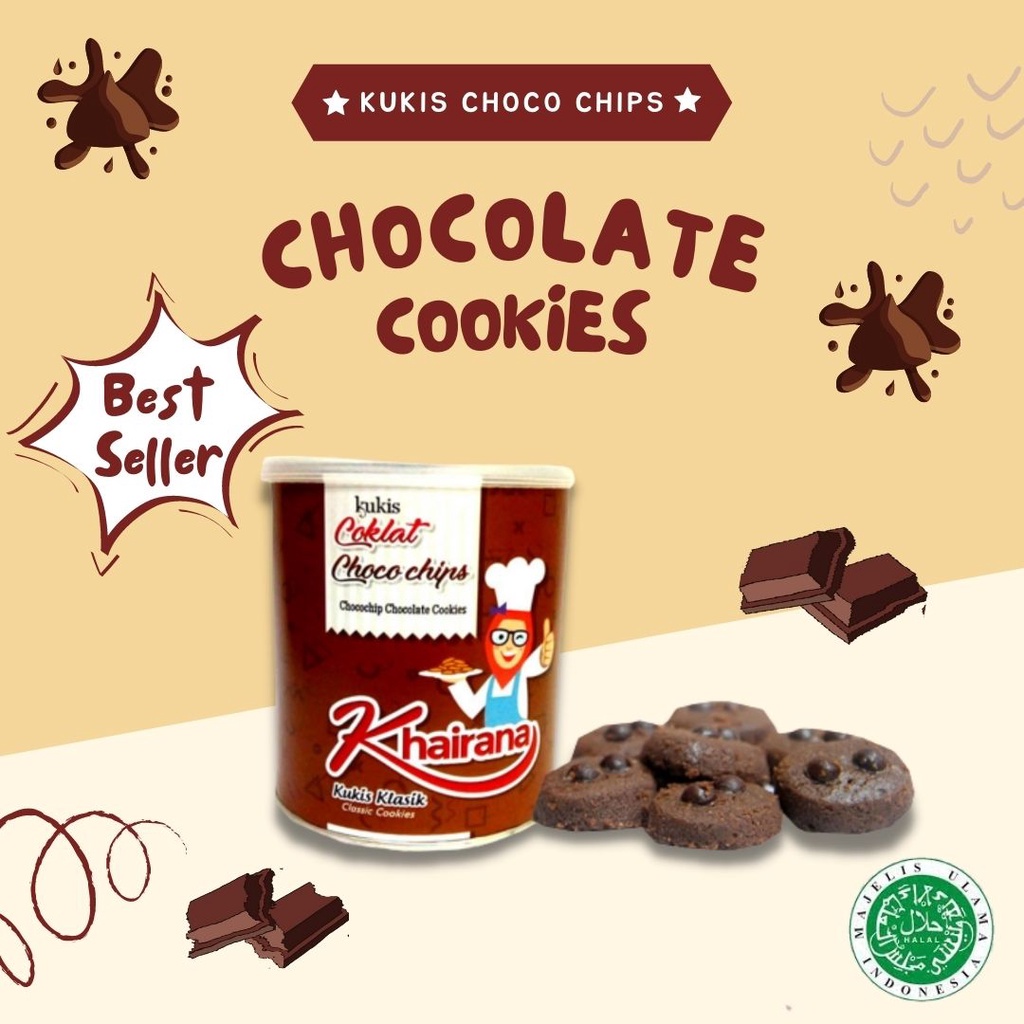 

Khairana Kukis Coklat Premium 250 Gram Biskuit Kaleng / Cookies Hampers Lebaran Termurah / Kue Kering Idul Fitri