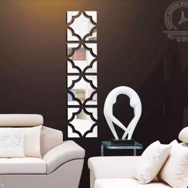 DIY Wall stiker dinding dekorasi rumah model cermin mirror impor geometri