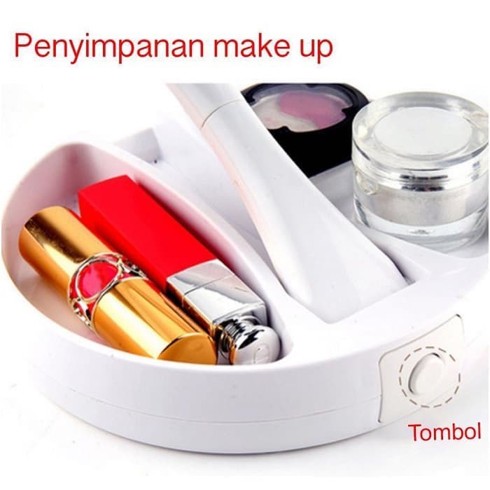 Lampu Makeup Cermin Pembesar Rias Dua sisi Kosmetik Mirror LED Lipat