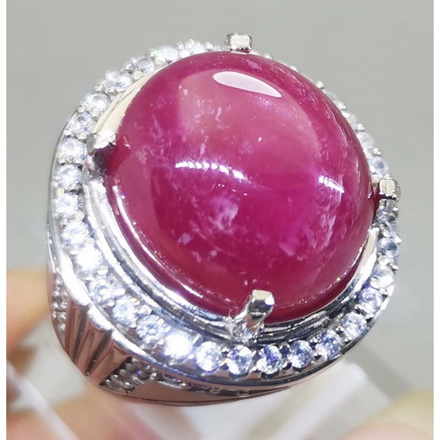 Cincin Batu Permata Ruby Daging Afrika Bagus