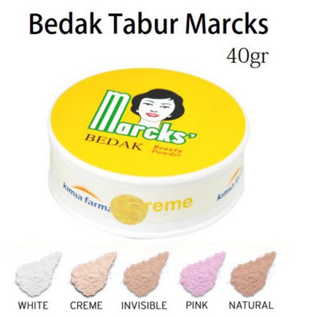 ❤ RATU ❤ Bedak Tabur Marcks Beauty Powder 40g White Rose Creme (✔️BPOM)