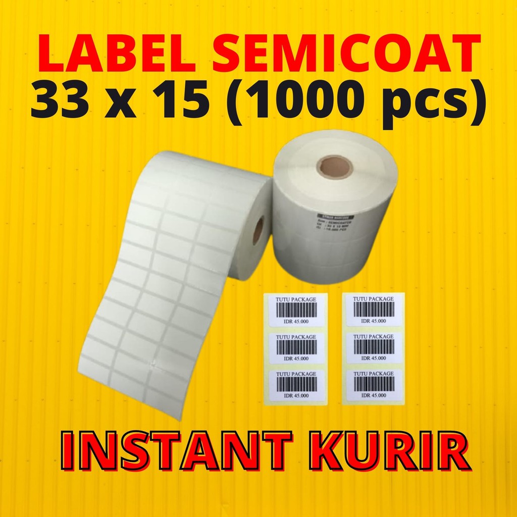 Jual Label Barcode 33 X 15 3line Kertas Barcode Label Semicoated