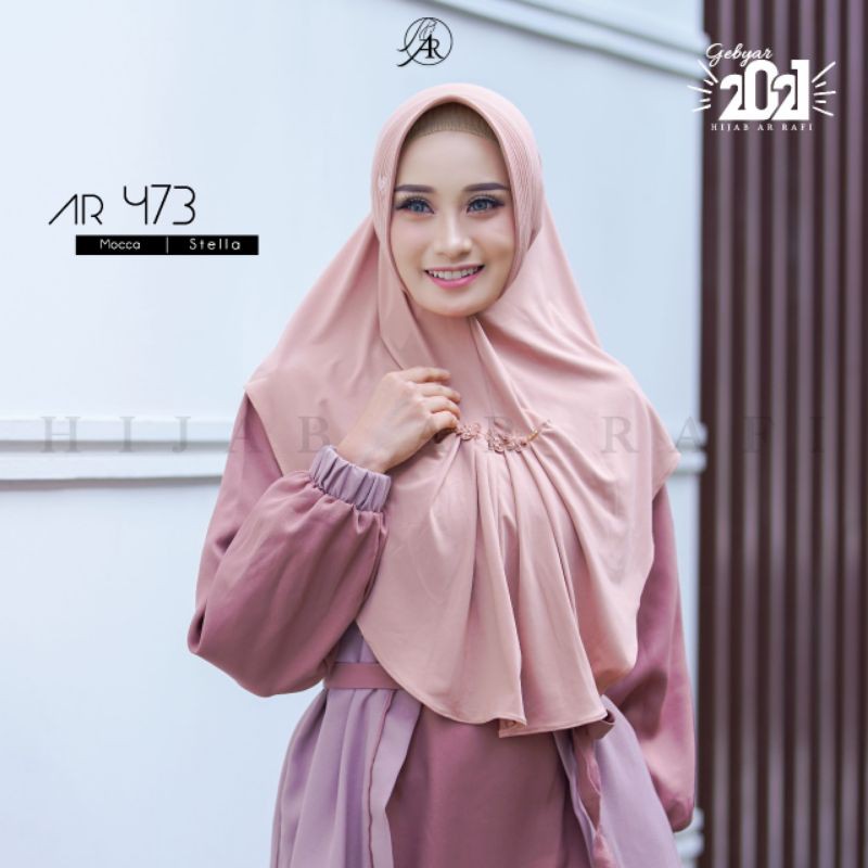 TERBARU AR 473 HIJAB INSTAN BY HIJAB AR RAFI ORIGINAL || INAYAHHIJAB-Mocca