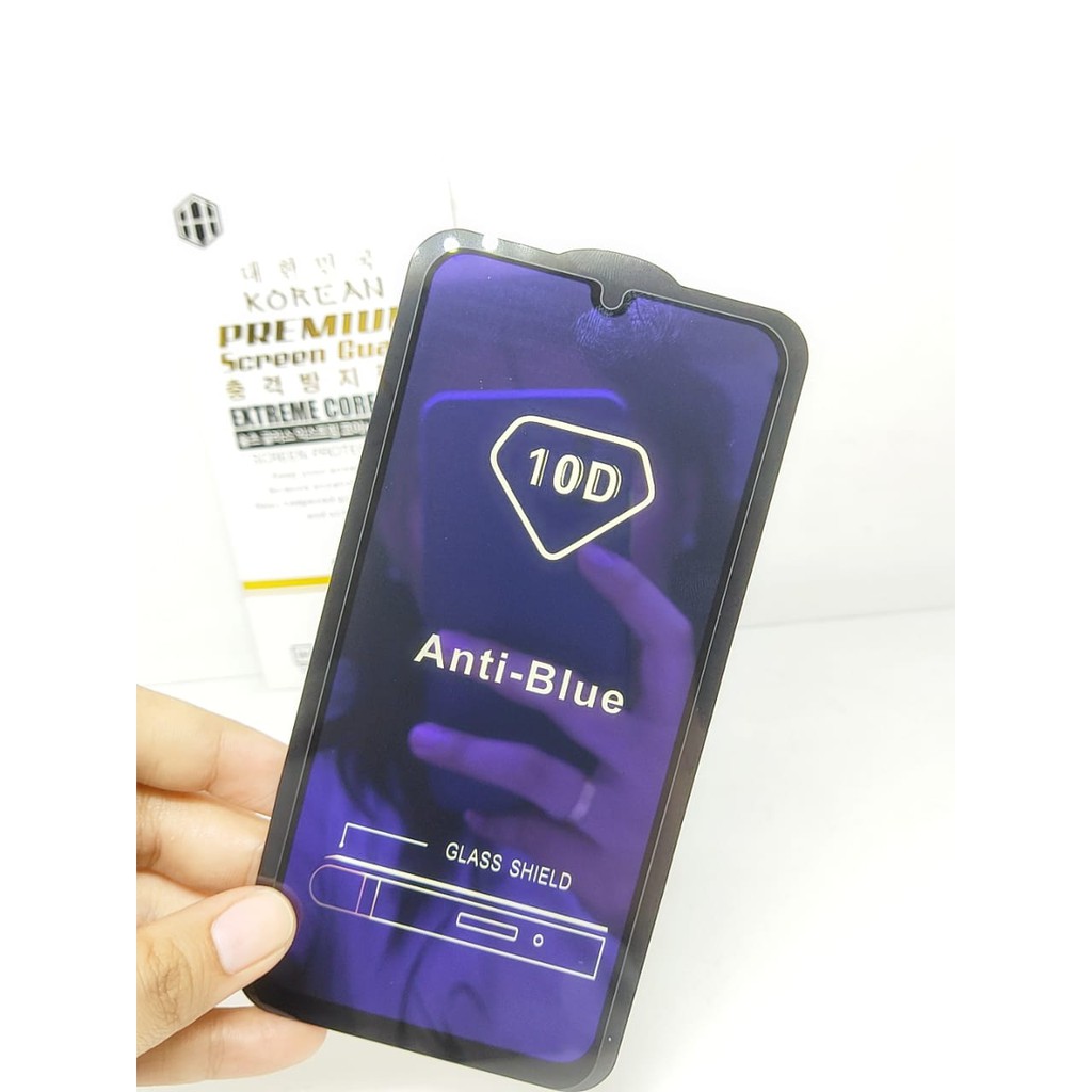 KOREAN Blue Ray 10D Samsung A20 A30 6.4 inchi Tempered Glass FULL GLUE ANTI RADIASI