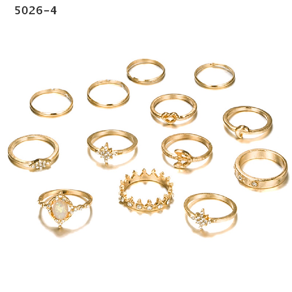 5026-4 13pcs/set Women Stack Rings Above Knuckle Rings Rtro Simple Design jewelry Gift 5026-4