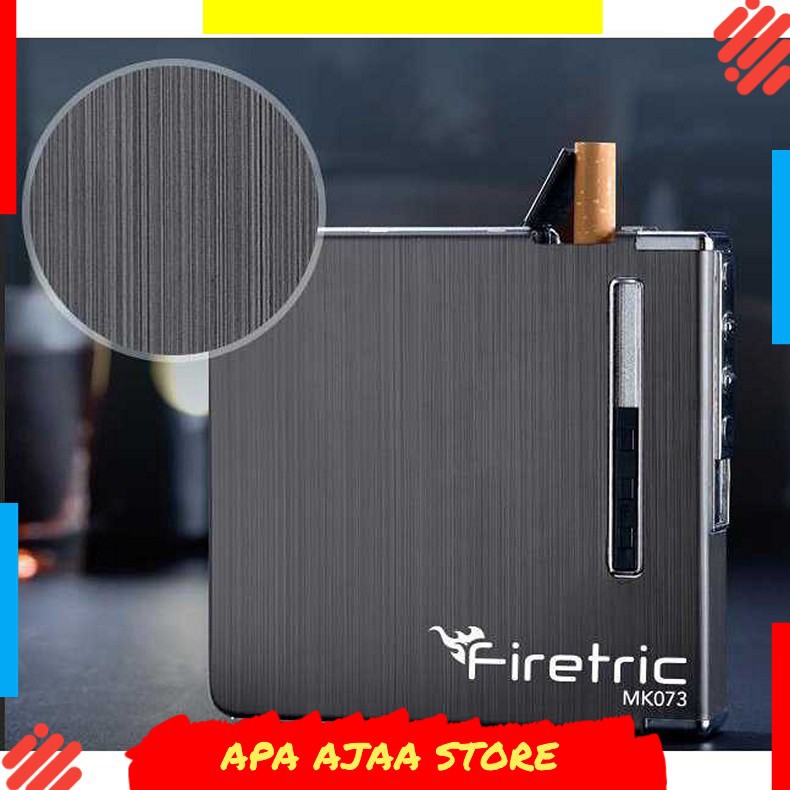 Paling Dicari ! Firetric Kotak Rokok Aluminium 20 Slot dengan Korek Elektrik - MK073