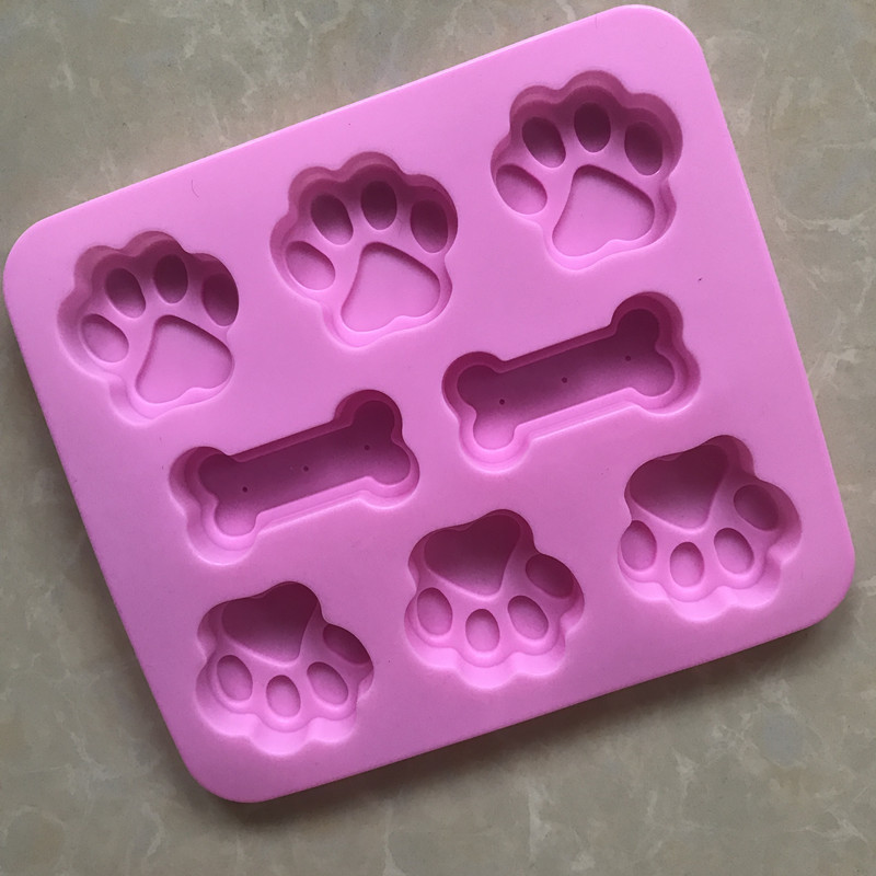 Cetakan Kue Bentuk Tulang Kaki Anjing 3D Bahan Silikon