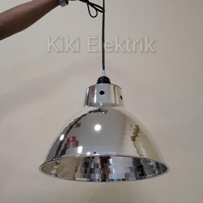 Kap Lampu Gantung Industri Kilap Diameter 30 cm + Fitting E27 KOMPLIT