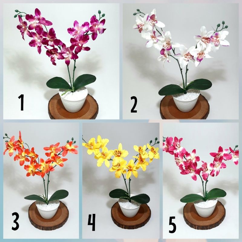 Anggrek Artificial / Anggrek Palsu / Anggrek Kain 2 Cabang