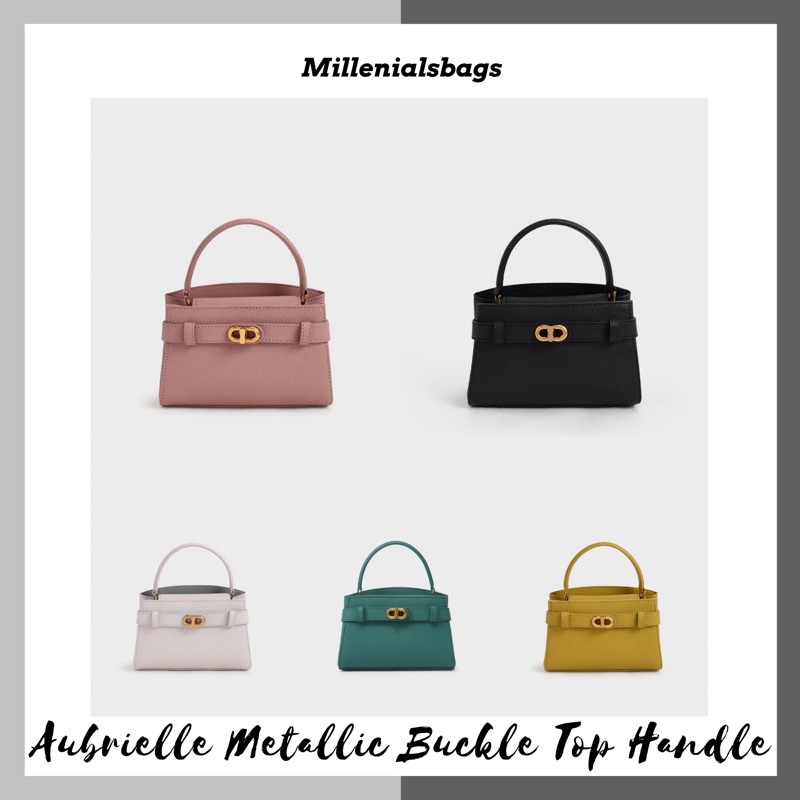 Cnk Aubrielle Metallic Buckle Top Handle Bag