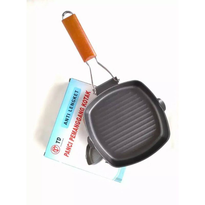 PANCI PEMANGGANG KOTAK TEFLON 20CM/ANTI LENGKET TD SQUARE GRILL PAN