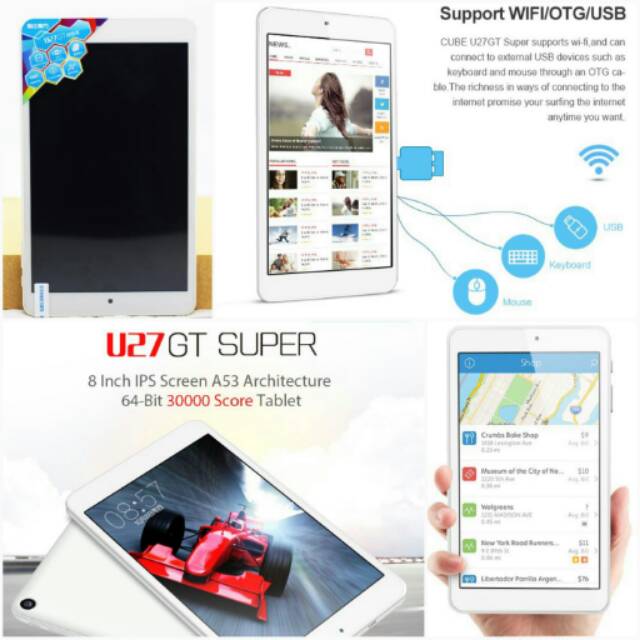 Cube U33GT/U27GT Super Tablet PC Android 1GB 8GB 8 Inc BETC06WH