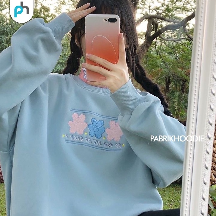 PABRIKHOODIE - JAKET BASIC SWEATER MY BEAR M -XXL {PRIA &amp; WANITA} (SABLON)