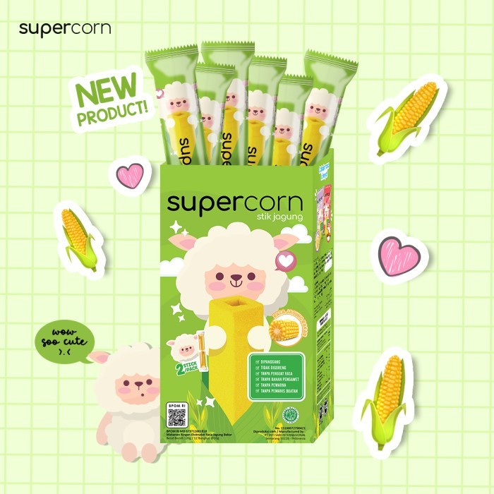 Snack Sehat Cemilan Anak Stik Jagung SUPERCORN Non MSG 10g