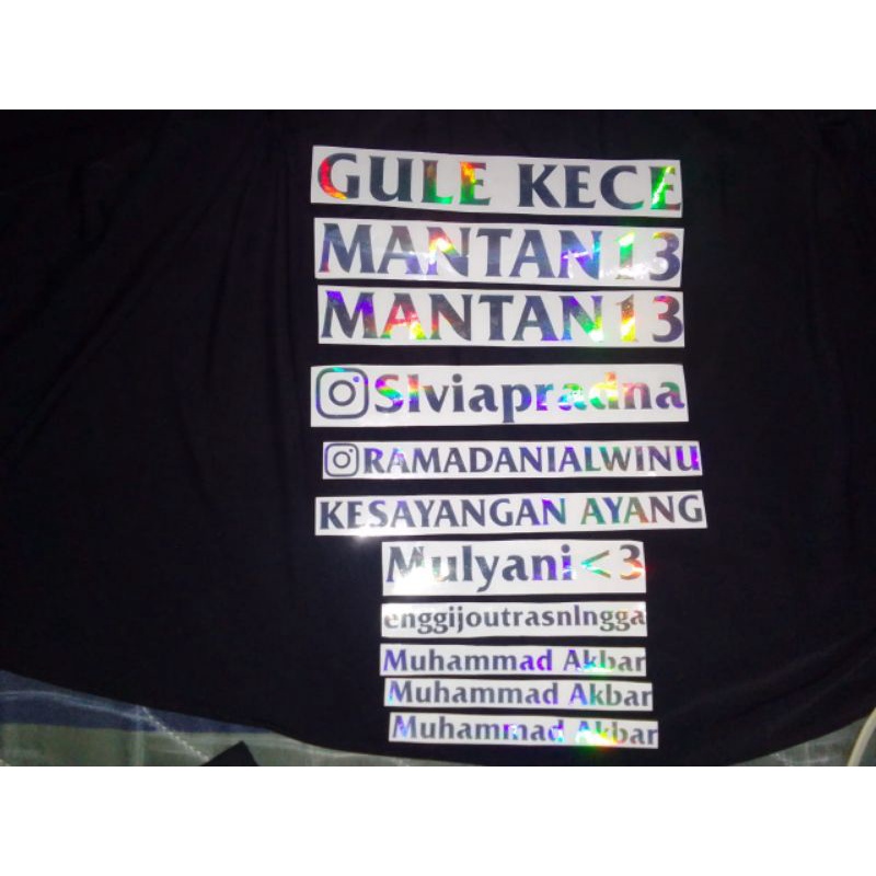 [COD] KWALITAS PREMIUM STIKER CUTTING HOLOGRAM TEXT CUSTOM ( bisa request font)