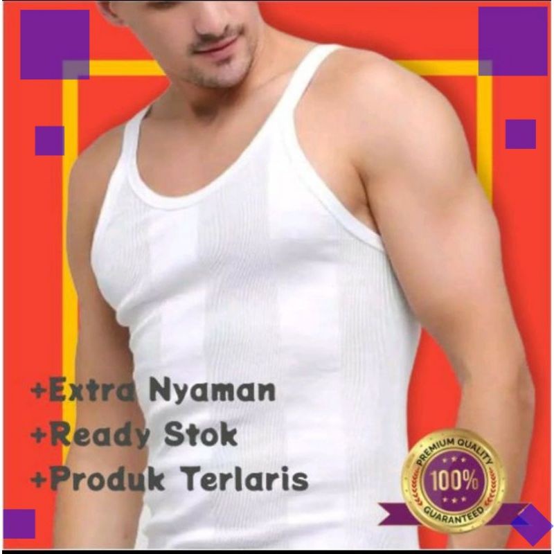 singlet pria warna putih 1/2 Lusin