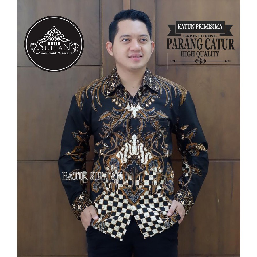 Parang Catur Kemeja Batik Pria Lengan Panjang Full Furing by Batik Sultan