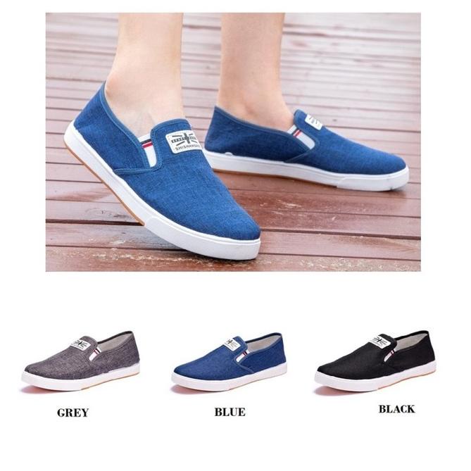 Ennwen SH26 Sepatu Pria Casual Denim Canvas Shoes Slip On Men Shoes 4Y0