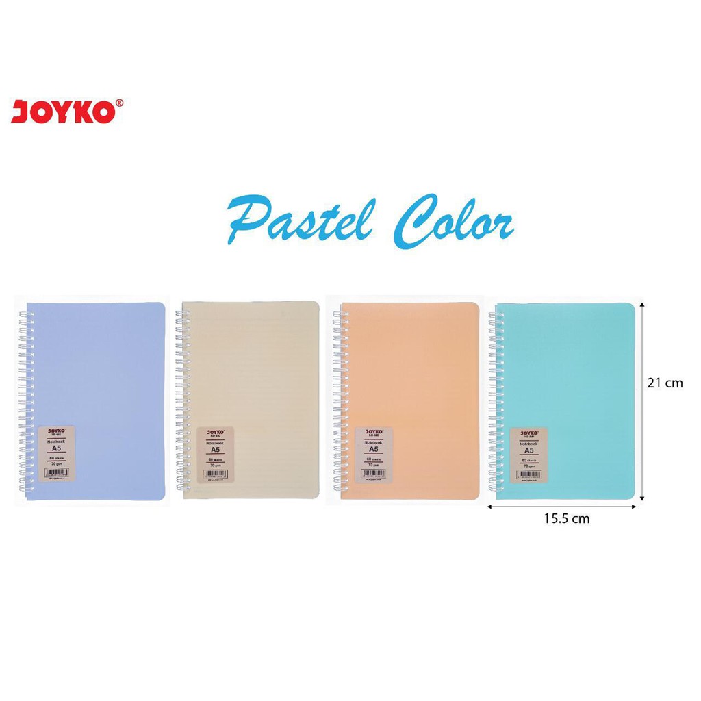 

Joyko Notebook A5 NB-680 Note Book Warna Sampul Pastel Buku Agenda Ring Spiral 60 lembar